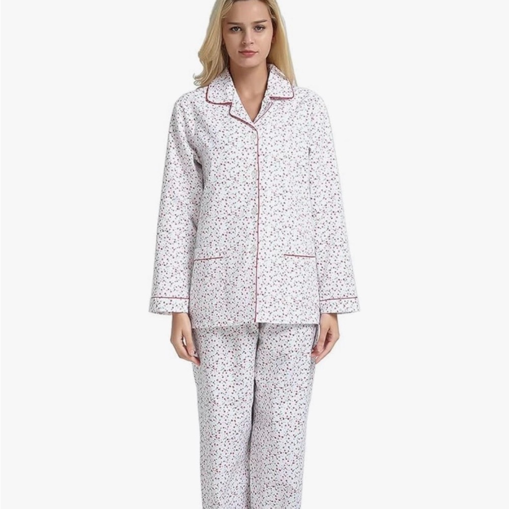 Women's White Floral Pajama Set
